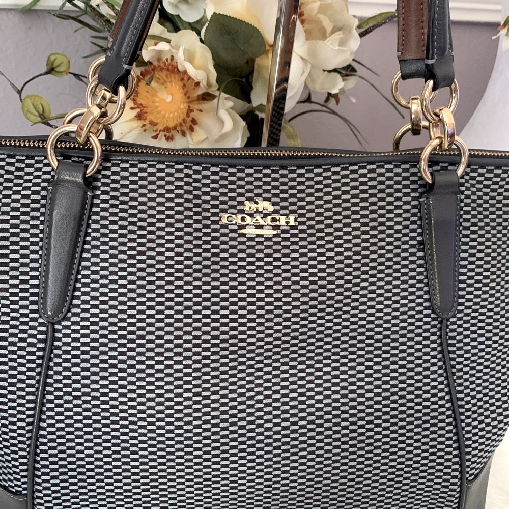 Coach Jacquard AvaTote Style F28468
Blue/Navy - Picture 2 of 16